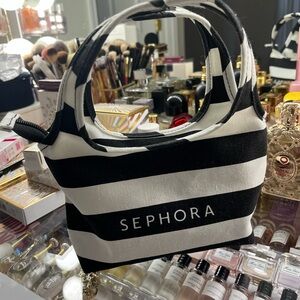 Sephora Monochrome Striped Cosmetic Bag